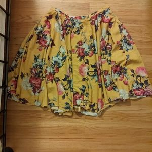 Modcloth shirt. Yellow with pink flowers. XL